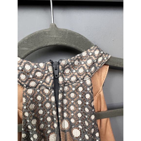 Jodi Kristopher Dress Womens 3 Gray Lace Floral Mini‎ Fit & Flare Sleeveless - Picture 7 of 8